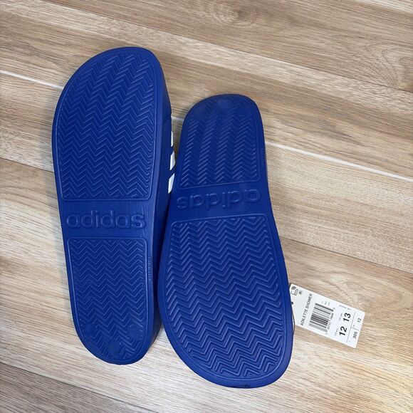 Adidas Adilette Comfort Slides Men Size 12 Style GV1048 Royal Blue White New Box
